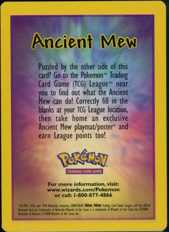 Ancient Mew Movie Promo Detail Insert Card Pokemon TCG 2000 Near Ancient Mew Movie Promo Detail Insert Card Pokemon TCG 2000 Near