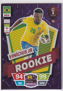 Panini Qatar World Cup Card 2022 No. 10 Vinicius Jr Brazil Brasil RC (Rookie Card)