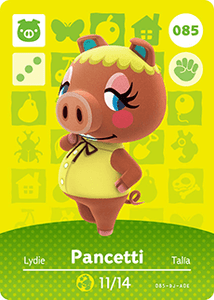 085 Pancetti Authentic Animal Crossing Amiibo Card - Series 1