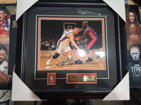 Jeremy Lin Autograph Signed Photo New York Knicks NBA Basketball Framed