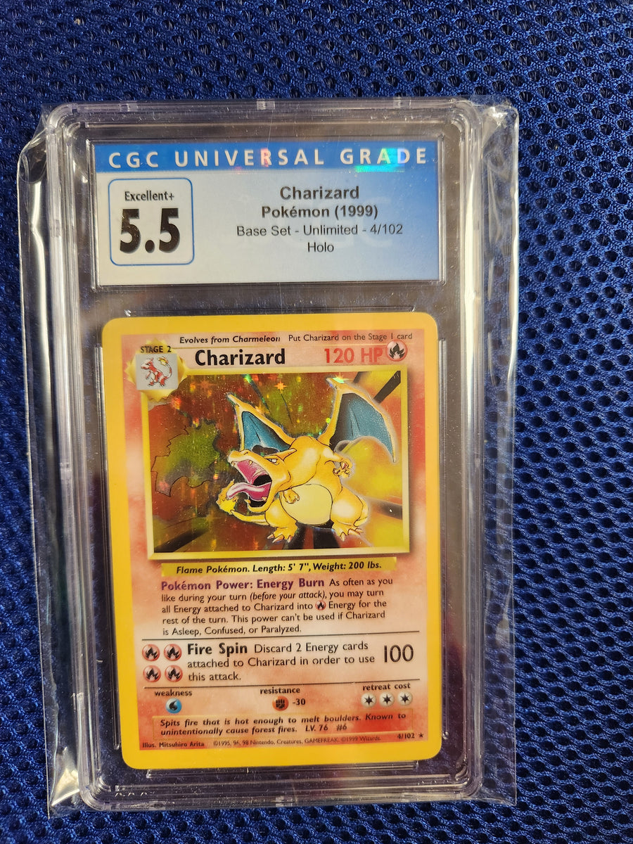 Charizard - Pokemon (1999) - Base Set - Unlimited - 4/102 - Holo - CGC A & C Games Charizard - Pokemon (1999) - Base Set - Unlimited - 4/102 - Holo - CGC A & C Games