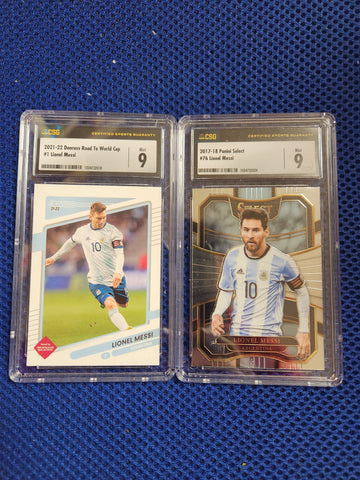 Lionel Messi 1x CSG Graded Sports Card Single (In Argentina National Jersey) (CSG Graded 9)(Randomly Selected)