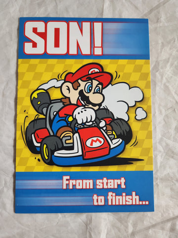 Mario Kart Birthday Card "SON! From start to finish..." with Envelope (Expressions  From Hallmark)