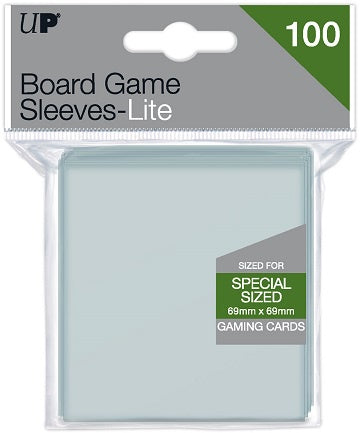 Ultra Pro - Board Game Sleeves Lite - Special Sized 69mm x 69mm for Gaming Cards - 100ct Clear