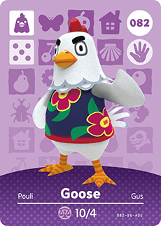 082 Goose Authentic Animal Crossing Amiibo Card - Series 1