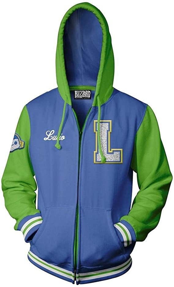 JINX Overwatch Hooded Jacket D.VA Deluxe Blue Pink JINX Overwatch Hooded Jacket D.VA Deluxe Blue Pink