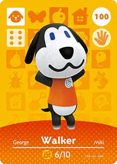 100 Walker Authentic Animal Crossing Amiibo Card - Series 1