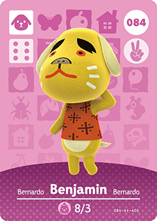 084 Benjamin Authentic Animal Crossing Amiibo Card - Series 1