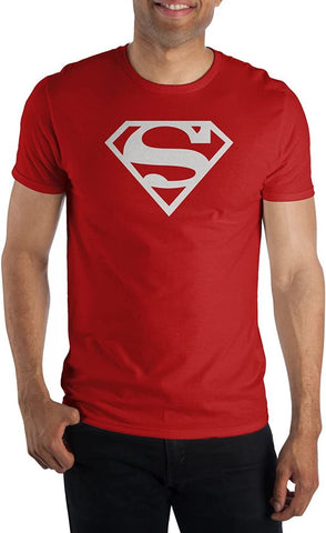 SUPERMAN - White Logo Men's Red Tee T-shirt