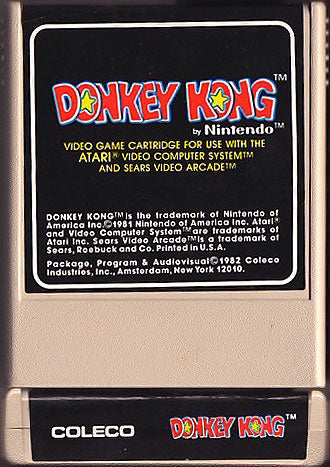 Donkey Kong (1982 Black Label/White Cartridge) - Atari 2600 (Pre-owned)