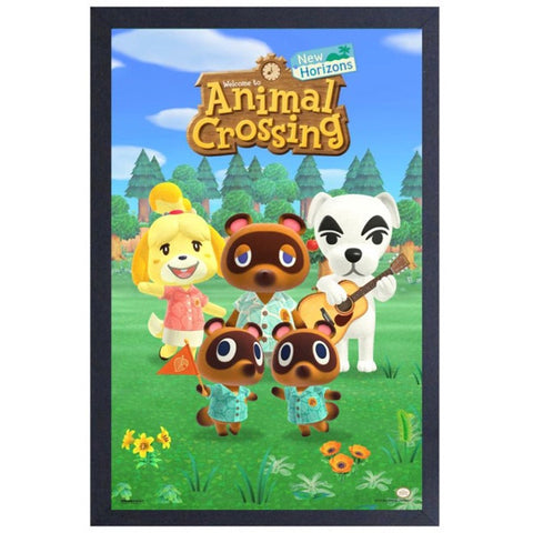 Animal Crossing New Horizons Group Portrait 11″ x 17″ Framed Print [Pyramid]