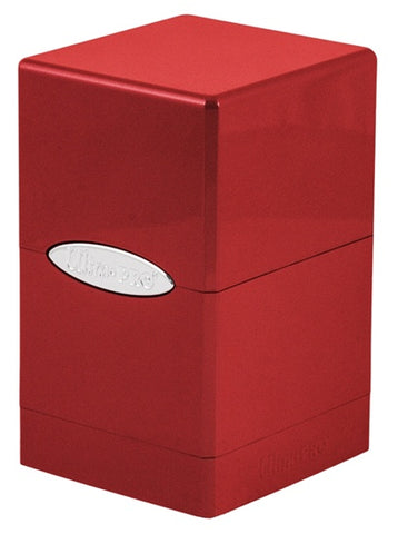 Ultra Pro Satin Tower Hi-Gloss Deck Box 100+ - Fire (Red)