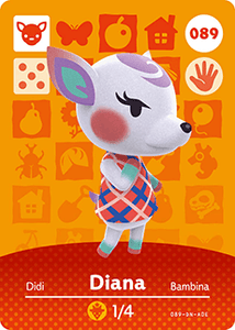 089 Diana Authentic Animal Crossing Amiibo Card - Series 1
