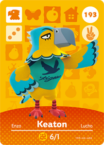 193 Keaton Authentic Animal Crossing Amiibo Card - Series 2