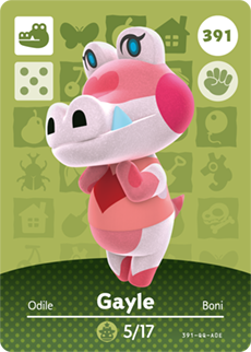 391 Gayle Authentic Animal Crossing Amiibo Card - Series 4