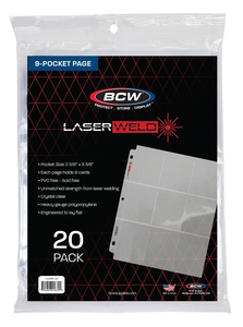 BCW - 9 Pocket Laserweld Binder Pages - 20ct
