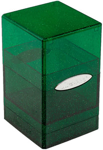 Ultra Pro Satin Tower Glitter Deck Box 100+ - Glitter Green
