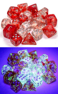 Chessex - Nebula Polyhedral 7-Die Dice Set - Red/Silver Luminary