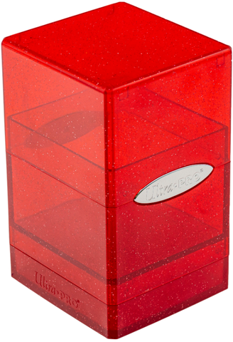 Ultra Pro Satin Tower Glitter Deck Box 100+ - Red