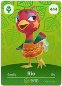 444 Rio Authentic Animal Crossing Amiibo Card - Series 5