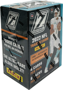 2022 Panini Zenith NFL Football Trading Card Blaster Box (6 Packs, Find 1 Autograph or Memorabilia Cards)
