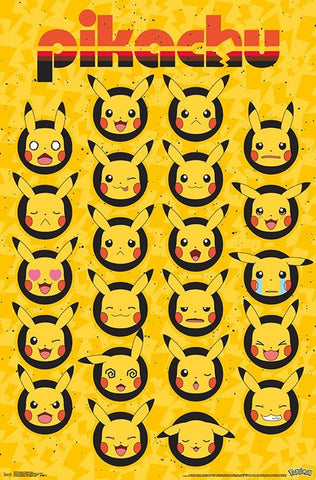 Pokemon - Pikachu Faces - Poster (Local Pick-Up Only)