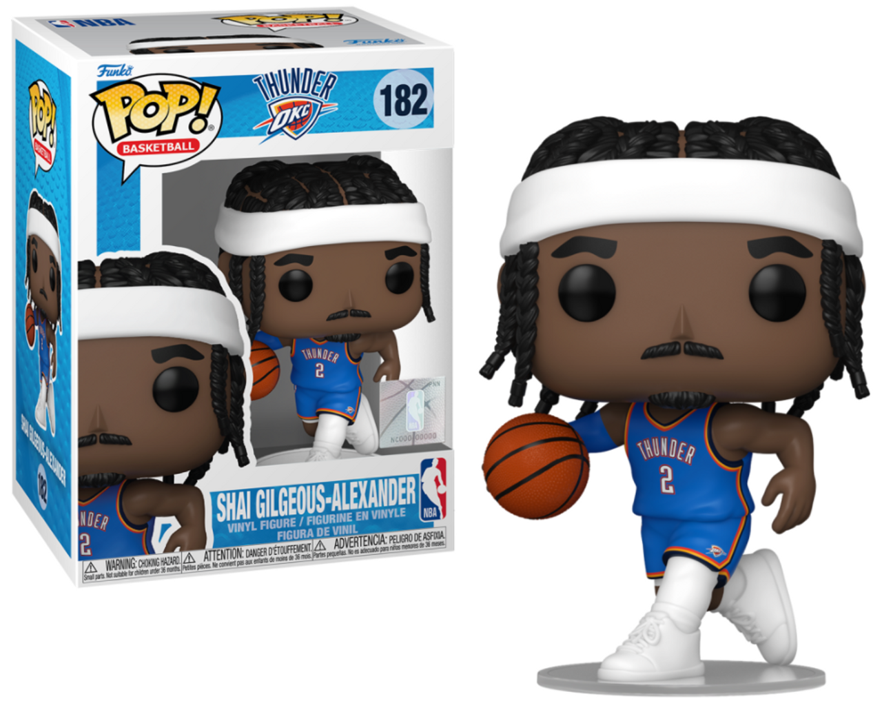 Funko POP! NBA Basketball: Oklahoma City Thunder Blue Jersey - Shai Gilgeous-Alexander #182 Vinyl Figure