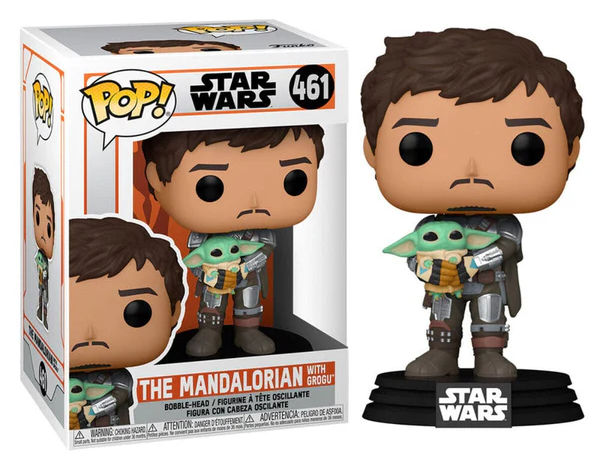 Funko POP! B: Star Wars - The Mandalorian with Grogu #461 Bobble-Head Figure Vinyl Figure