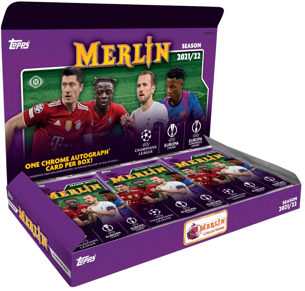 2021-22 Topps Chrome UEFA Champions League Merlin Collections Soccer Hobby Box