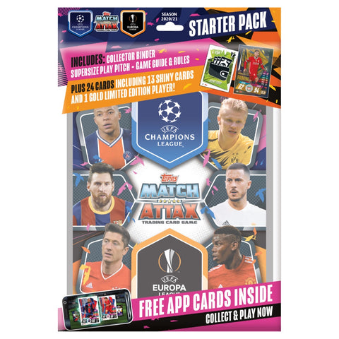 2020-21 Topps Match Attax Champions League Cards - Starter Pack (Collector Binder + 27 Cards + LE Gold Firminho Card)