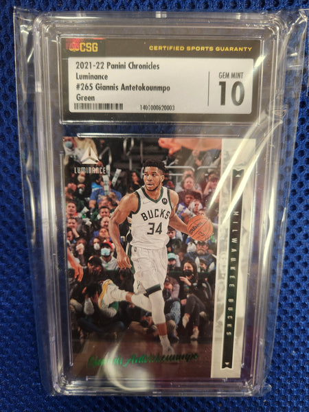 Giannis Antetokounmpo - Panini NBA Basketball Card REPACK - 1x Sports Card Single (Graded 10 Gem Mint) (Various Grading Companies, Randomly Selected - Will Not Get Cards In Picture)