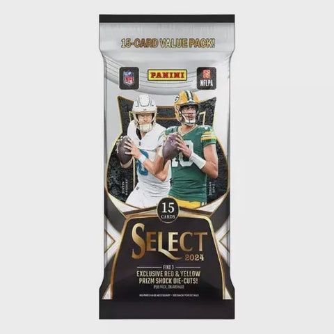 2024 Panini Select Football Cello Value Fat Pack (Red & Yellow Prizm Shock Die-Cut Exclusives)
