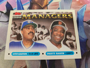 1993 Topps MLB Baseball #514 Cito Gaston -Toronto  Blue Jays and Dusty Baker - San Francisco Giants - Major League Managers