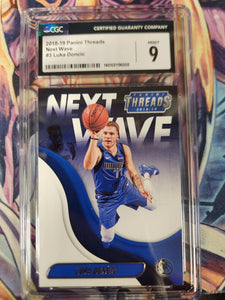 Luka Doncic 2018-19 Panini Threads Next Wave #3 RC (Rookie Card)(Graded CGC 9)