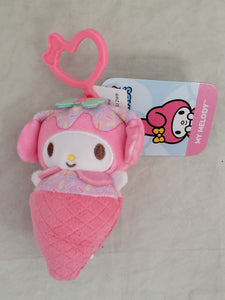 Hello Kitty Clip-On Plush - My Melody Figure (Ice Cream Cone)