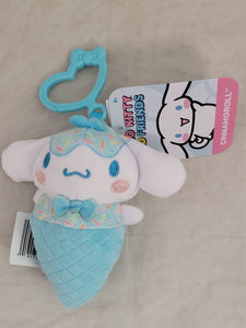Hello Kitty Clip-On Plush - Cinnamoroll Figure (Ice Cream Cone)