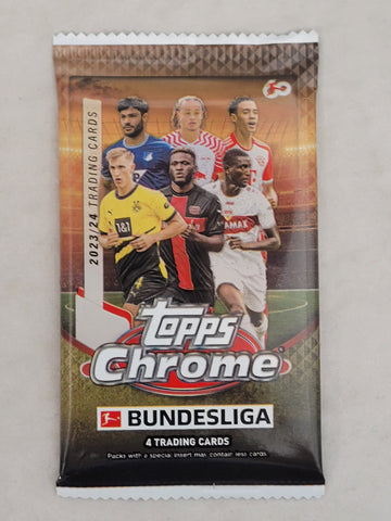 2023-24 Topps Chrome Bundesliga Soccer Hobby Pack (4 Cards Per Pack)