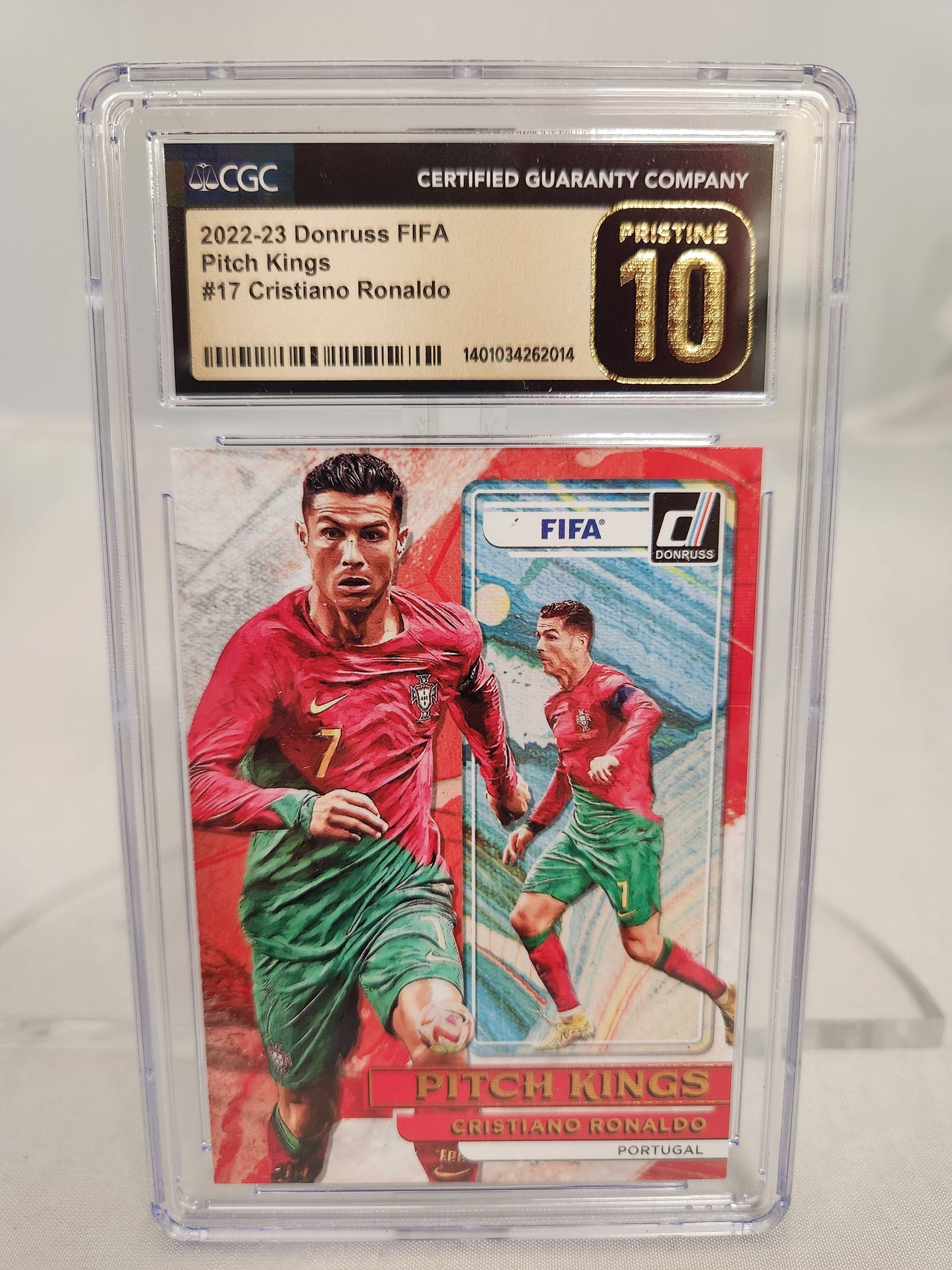 2022-23 Cristiano Ronaldo Panini Donruss FIFA Pitch Kings #17 CGC Graded PRISTINE 10