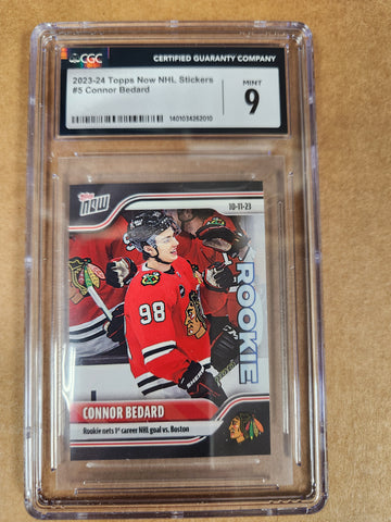 Connor Bedard - 2023-24 NHL TOPPS NOW - RC Rookie Sticker #5 (CGC Graded 9)