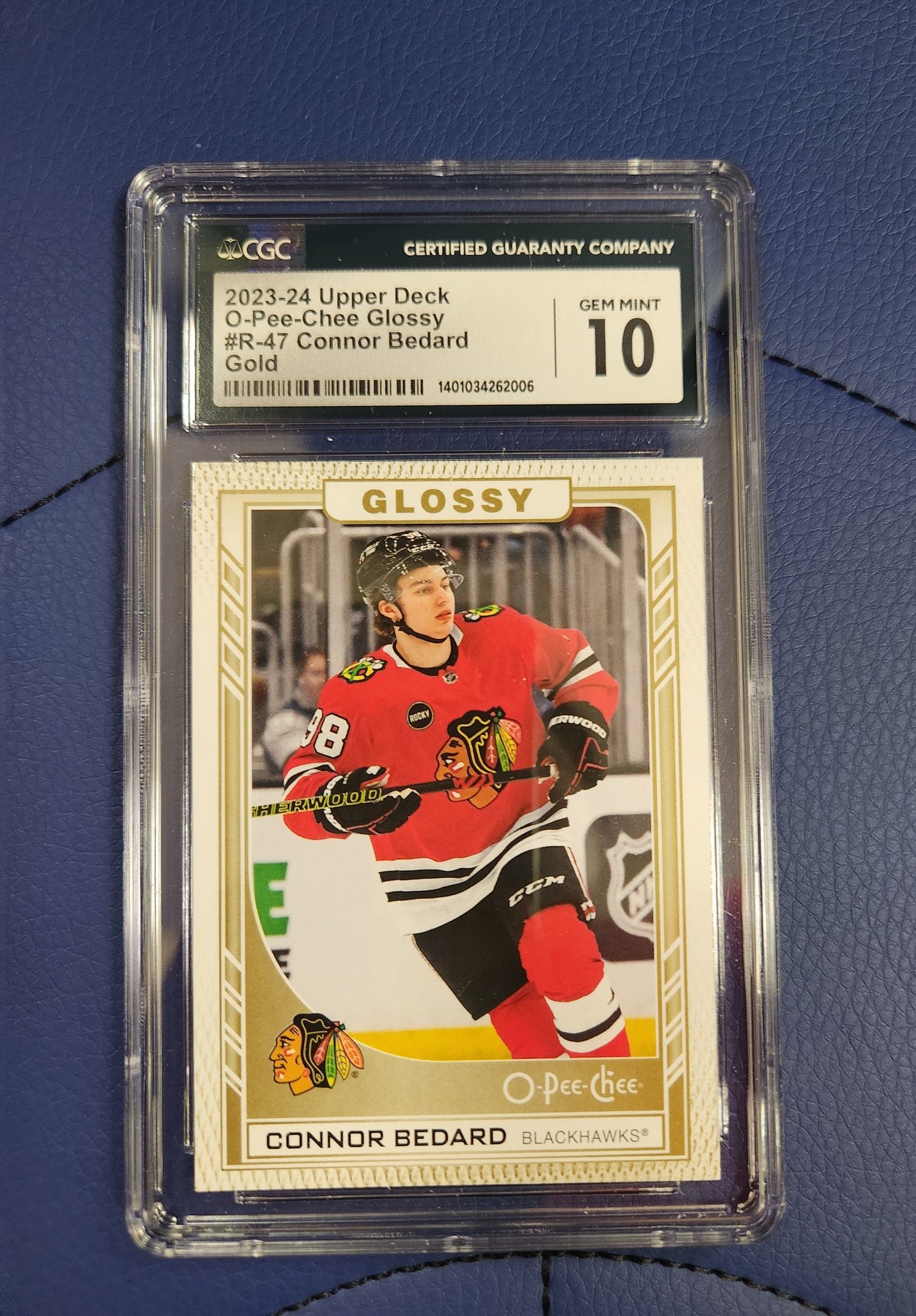 2023-24 Upper Deck Series 2 O-Pee-Chee Gold Glossy Connor Bedard #R-47 RC (Rookie Card) (CGC Graded 10 Gem Mint)