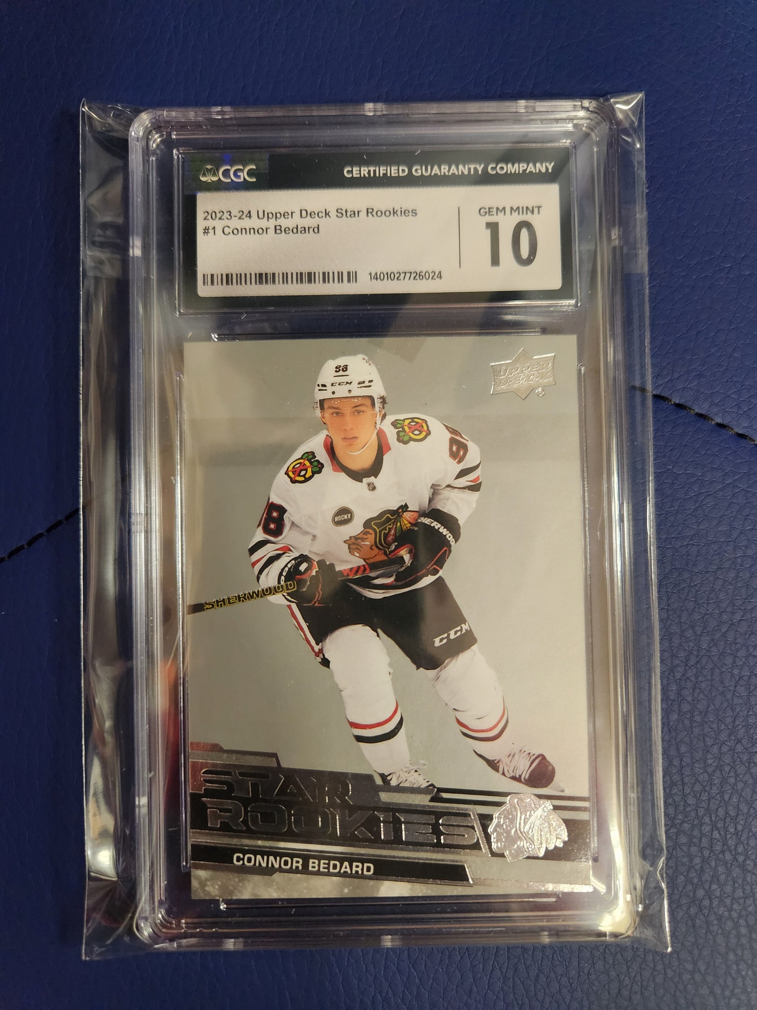 Connor Bedard 2023-24 Upper Deck Star Rookies RC (Rookie Card) (CGC Graded 10 Gem Mint)