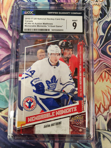 2017 National Hockey Card Day Canada Auston Matthews Memorable Moments #CAN16 RC (Rookie Card) (CGC Graded 9)