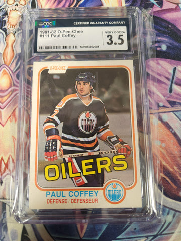 1981-82 O-Pee-Chee OPC Hockey #111 Paul Coffey Oilers RC Rookie Card (CGC Graded 3.5)