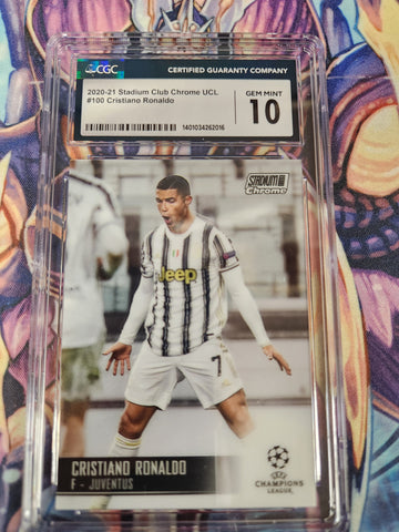 Cristiano Ronaldo 1x CGC Graded Sports Card Single (In Juventus Jersey) (CGC Graded 10 GEM MINT) (Randomly Selected)