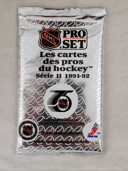 1991-92 Pro Set Series 2 NHL Hockey Wax Hobby Pack (FRENCH VERSION/VERSION FRANCAIS) (15 Cards Per Pack)