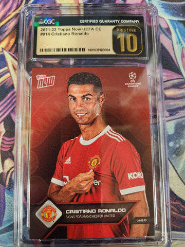 2021-22 Topps Now UEFA UCL Cristiano Ronaldo #014 (CGC Graded 10 Pristine)