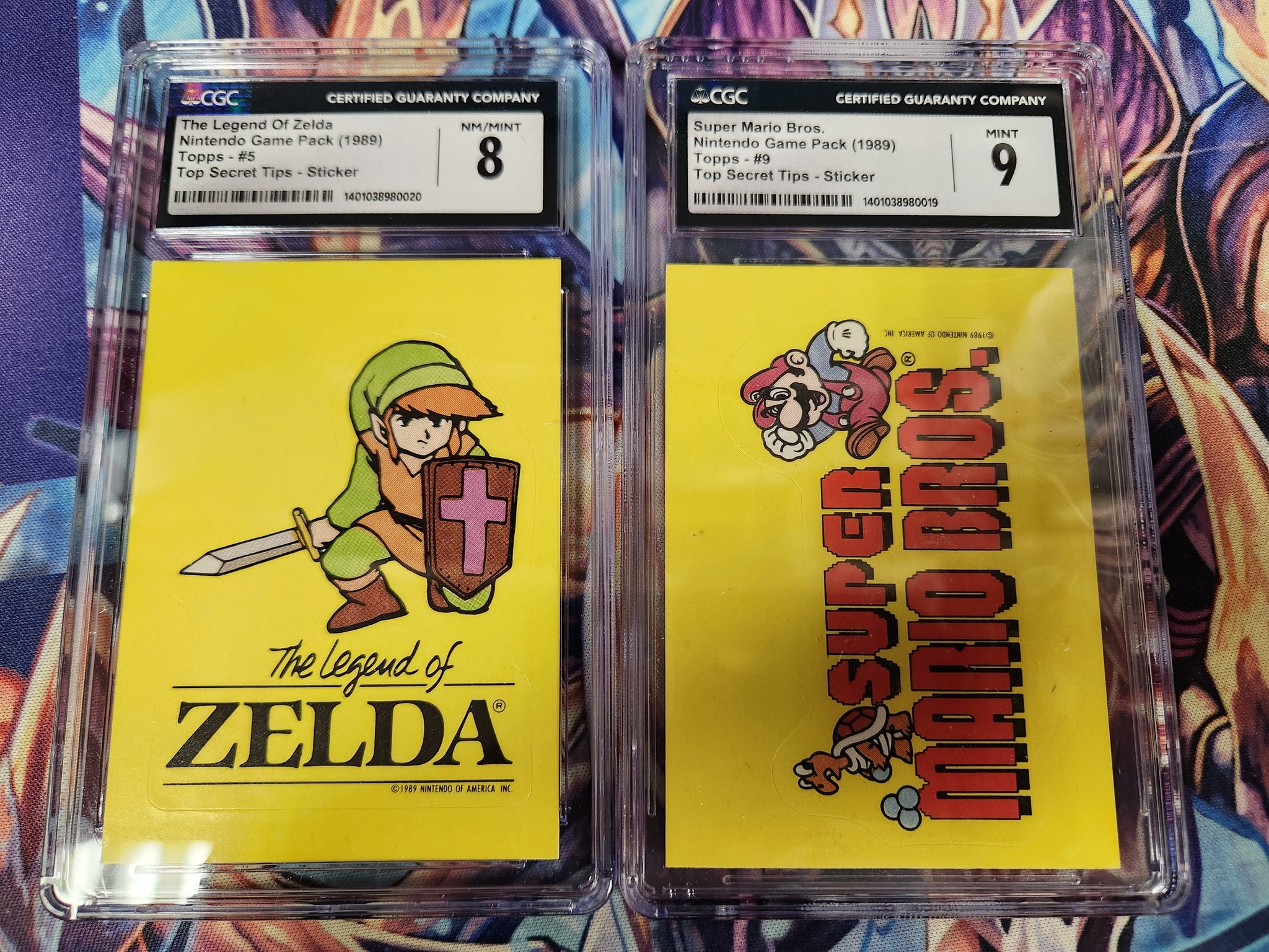 1989 Topps Nintendo Game Pack Card Mario Bros. Zelda Punch-Out Double Dragon Game Tip Stickers (1x CGC Graded 8 to 9 Card/Sticker, Picked at Random, May Not Be Pictured)