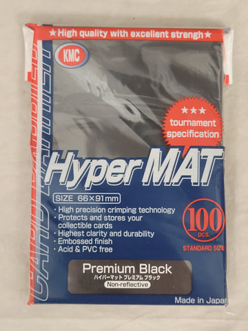 KMC Card Barrier - Standard Size - Hyper Mat Sleeves 100ct - Premium Black