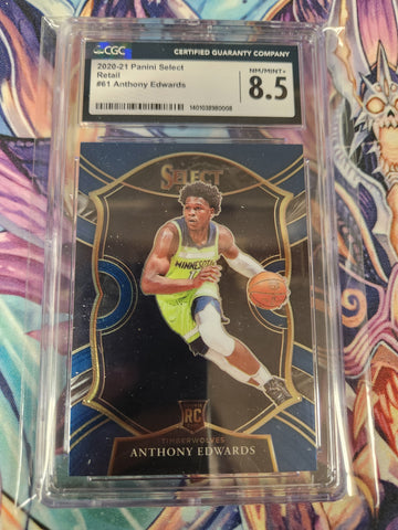 2020-21 Anthony Edwards RC (Rookie Card) (Graded 8 to 9, Various Grading Companies, May Not Get Card In Photo)