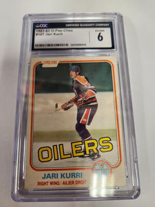 1981-82 O-Pee-Chee OPC Hockey #107 Jari Kurri RC Rookie Card (CGC Graded 6)